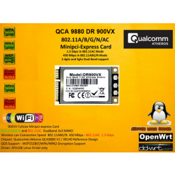 DR 900VX QCA9880 Reference XB140 design miniPCIe Dual Band module, 802.11ac, 2,4/5GHz, 3x3 MIMO, 3,3V, 3*ufl, Wallys – Bild 2