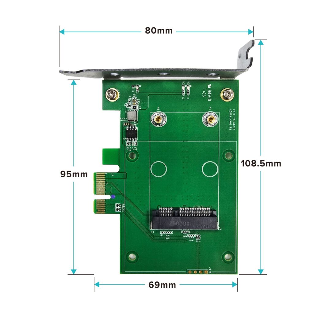 524WiFi Linux PC PCIe adapter card for miniPCIe WiFi 6/7 Mediatek modules, ACPCX1-M01,  high performance