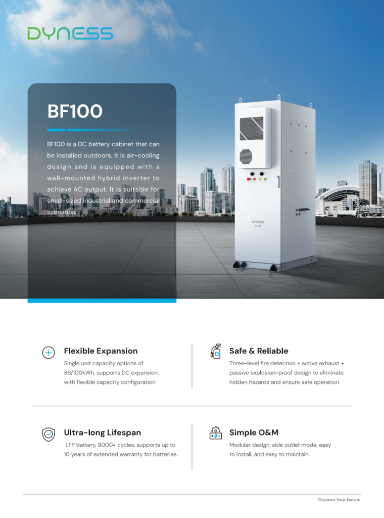 Dyness BF100-C100 100 kWh outdoor DC battery cabinet
