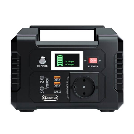 FlashFish E200 — front view, European AC socket