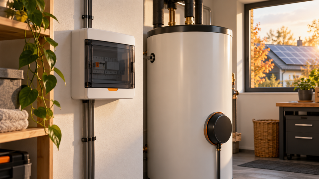 AI-generated concept illustration of the controller enclosure and electric heating.
